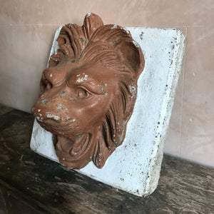 Reconstituted stone lion plaque