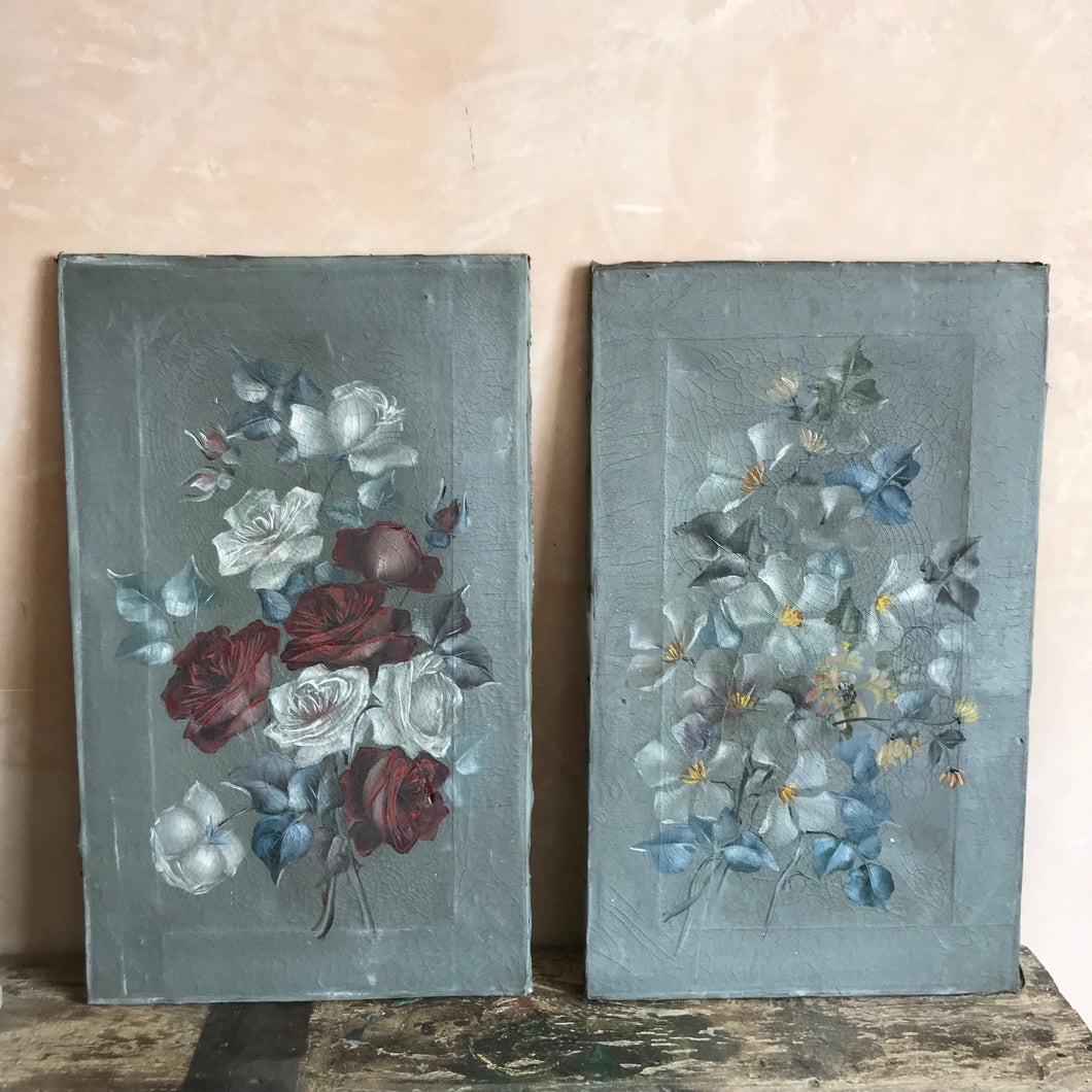 Pair of floral paintings