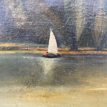 Load image into Gallery viewer, Oil on canvas: sailboat &amp; swans
