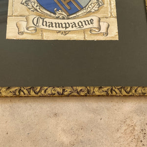 Framed French regional coat of arms - Champagne region