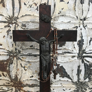 Wooden crucifix & rosary