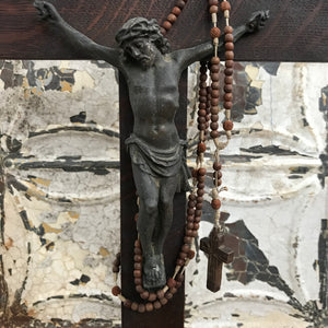 Wooden crucifix & rosary