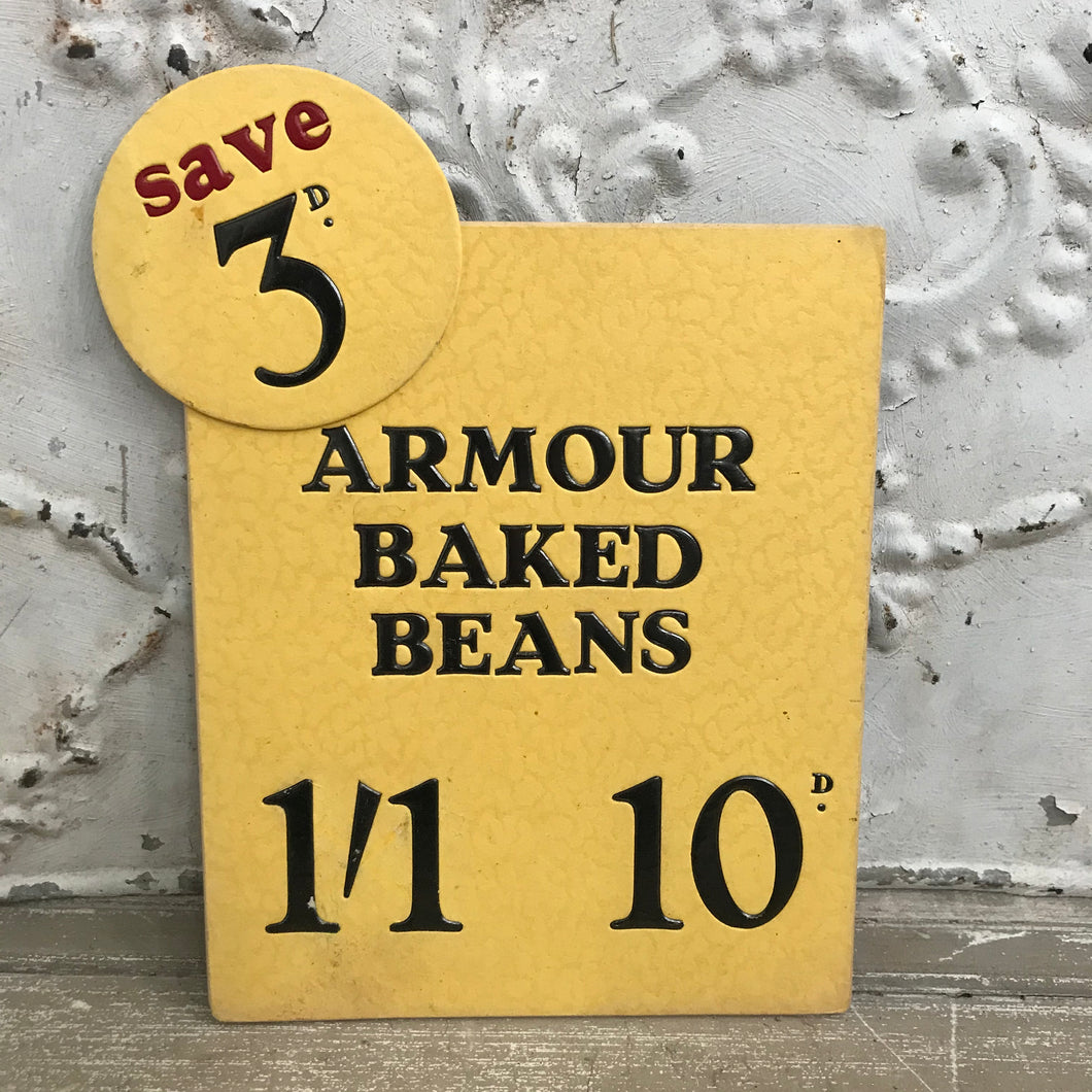 Shop advertising sign - beans