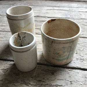 Set of 3 small ironstone pots