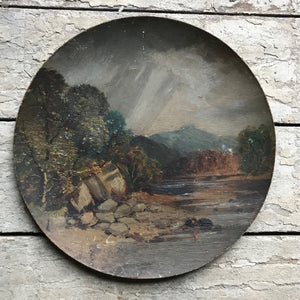 Metal Winsor & Newton painted plate