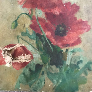 Oil on canvas poppies