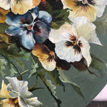 Load image into Gallery viewer, Toleware painted plate - pansies
