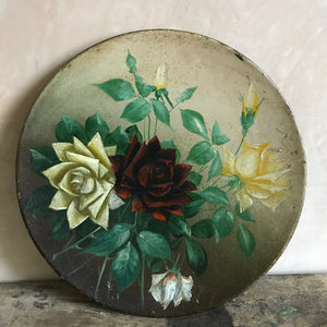 Toleware painted plate - roses