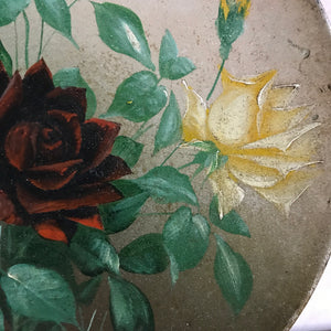 Toleware painted plate - roses
