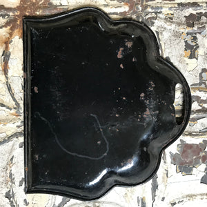 Toleware crumbtray with mother-of-pearl