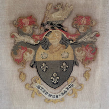 Load image into Gallery viewer, Framed needlepoint coat of arms
