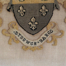 Load image into Gallery viewer, Framed needlepoint coat of arms
