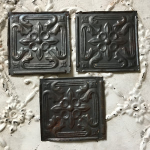 Set of 3 American tin tiles