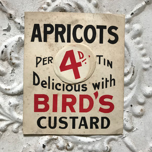 Apricots advertising sign