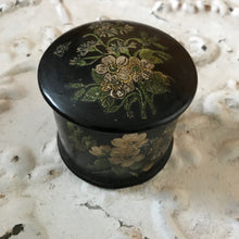 Load image into Gallery viewer, Victorian papier mâché pot with powder puff
