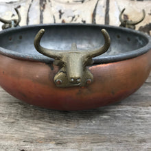 Load image into Gallery viewer, Copper bowl with bulls head decor
