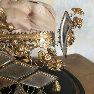 Pale pink French tiara display stand (globe de mariee)