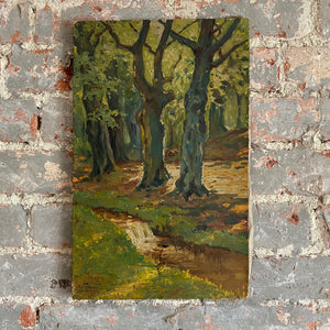 French oil on canvas of forest