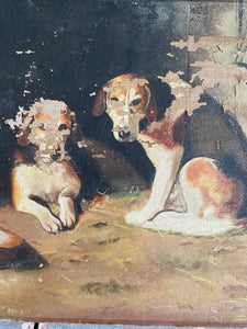 Oil on canvas hounds
