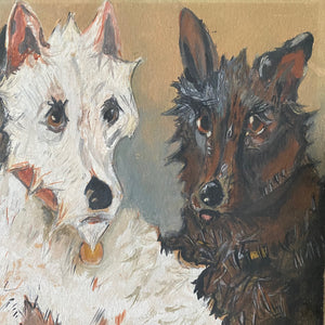 Original watercolour of hounds