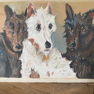Original watercolour of hounds