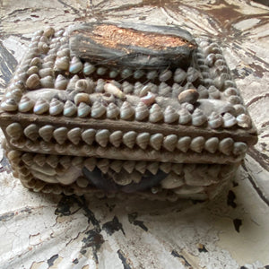 French sailor's valentine shellwork pincushion box