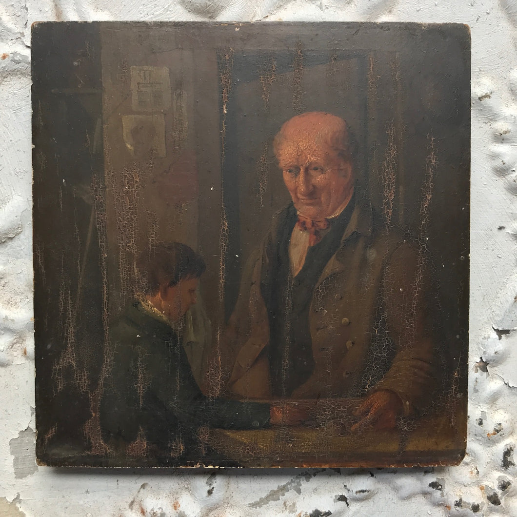 C19th oil on panel portrait