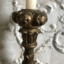 Load image into Gallery viewer, Gilt wooden candleholder

