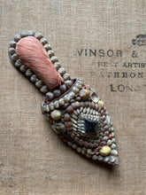 Load image into Gallery viewer, Sailor&#39;s valentine shellwork slipper pincushion
