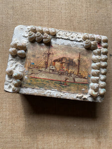Small sailor's valentine shellwork box
