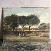 Load image into Gallery viewer, Oil on wood fishing scene
