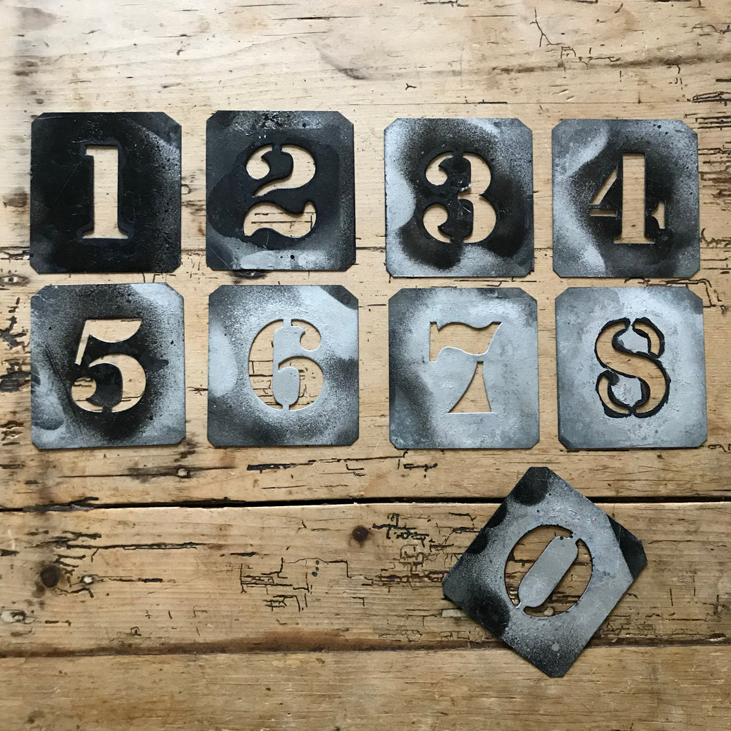 Set of zinc number stencils