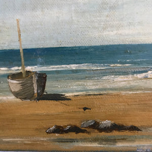 Beach scene oil on stretched canvas 1944