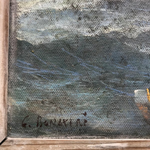 Signed & framed canvas seascape